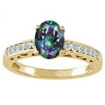 thumbnail image 2 of Tommaso Design� Oval 7x5mm Mystic Rainbow Topaz Solitaire Engagement Ring, 2 of 9