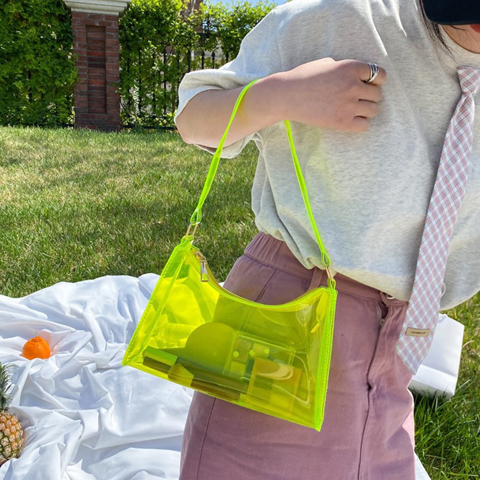 New Transparent Jelly Bag Ladies Large-capacity One-shoulder Tote Bag  Wallet