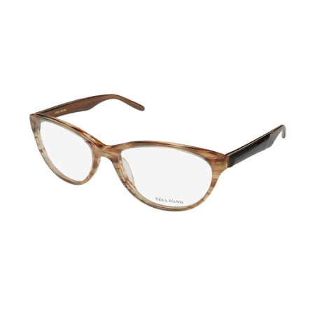 NEW VERA WANG V312 WOMENS/LADIES DESIGNER FULL-RIM CARMEL HORN FRAME DEMO LENSES 54-17-135 EYEGLASSES/GLASSES
