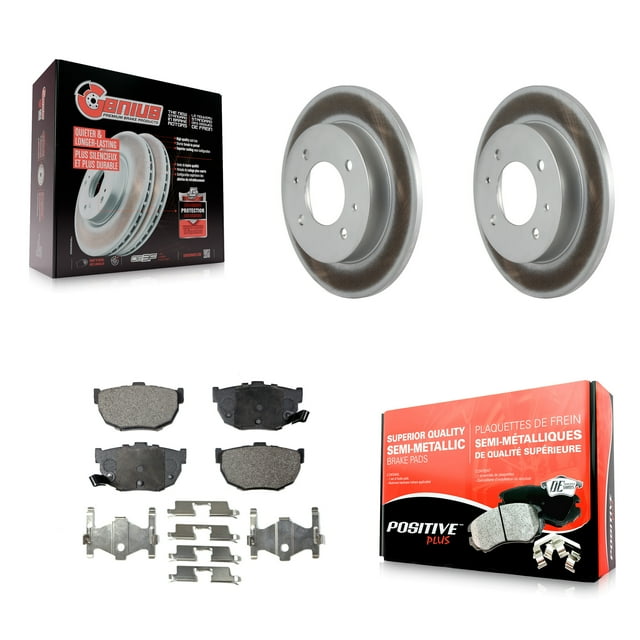Transit Auto Rear Coated Disc Brake Rotors and Semi-Metallic Pads Kit for Car Hyundai Elantra Tiburon KGF-101350