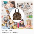 thumbnail image 3 of DouZhe Lunch Bags for Women and Men, Brown Giraffe Texture Prints Reusable Portable Insulated Cooler Waterproof Lunch Tote Bag for Travel Work School Picnic, 3 of 7