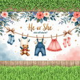 thumbnail image 5 of Floral Design Baby Shower Banner Clothesline Theme He or She Decoration Cotton Material Gender Reveal for Baby Shower Celebration Event Indoor Decoration, 5 of 7