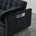 thumbnail image 5 of 3 in 1 Sleeper Sofa Couch Bed,Velvet Convertible Futon Sofa Bed with Pull Out Bed and Adjustable Backrest,Lounge Chaise Armchair Sofa for Living Room Bedroom Apartment,Black, 5 of 7