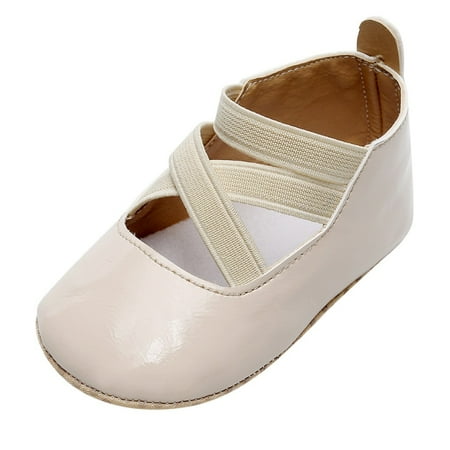 

yinguo toddler kids baby girls boys cute solid firstwalk cross tie casual shoes beige 14