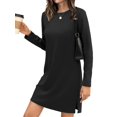 thumbnail image 2 of Dresses for Women Casual Long Sleeve Cozy Tshirt Dress Fashion Fall Outfits Black XL, 2 of 8