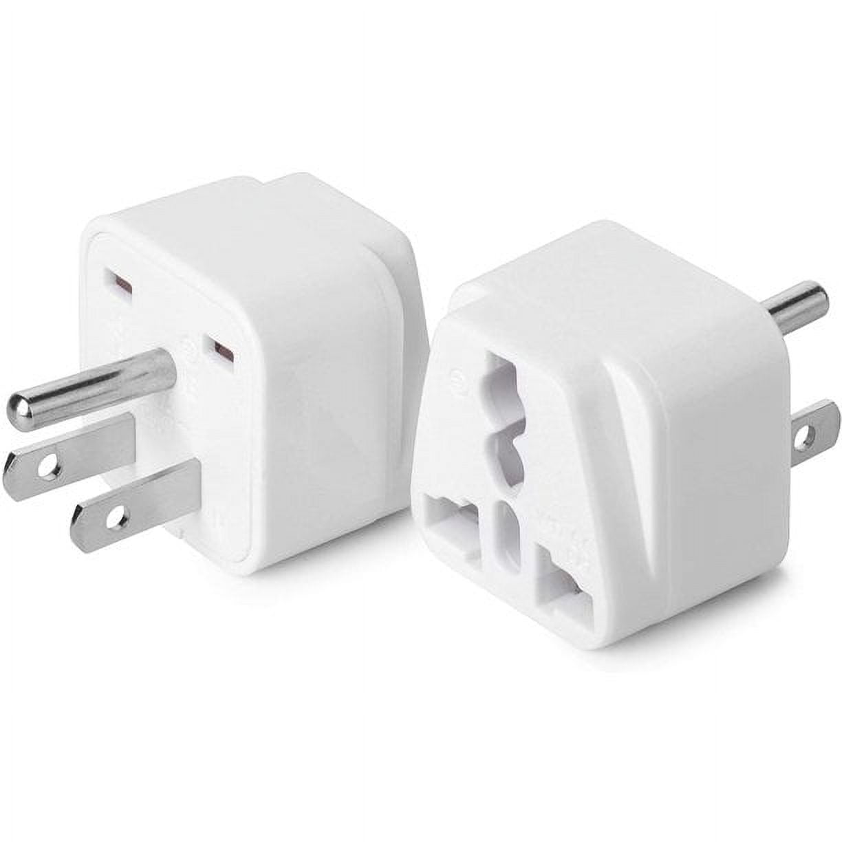 Universal to American Outlet Plug Adapter, 2 Pack, Canada Universal Travel Plug Adapter, 2 pc, UK to US Adapter, US Plug Adapter, US Travel Adapter, Plug Converter, Universal Travel Adapter