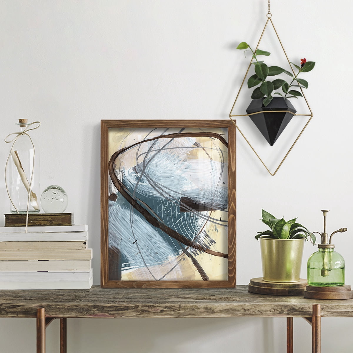Winding Around II - Framed Print w/glass - Walnut