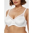 thumbnail image 2 of Deyllo Women Plus Size Underwire Support Bras Full Coverage Plunge Bra Smooth Cup Comfort White Bras Clothes Size 38C, 2 of 4