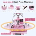 thumbnail image 6 of PNKKODW 12''x15'' Heat Press, 5-in-1 Digital Shirt Press Machine Heat Transfer Sublimation with 30oz Tumbler Press, Teflon-Coated Heat Plate, 360° Swing Away for Mugs Hat Plate Cap, Pink, 6 of 8