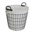 thumbnail image 2 of Homeroots 379817 White Fabric Lined Metal Laundry Type Basket with Handle, 2 of 2
