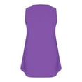 thumbnail image 3 of Mrat Workout Tank Tops Women Built In Bra Womens Tank Summer Solid Sleeveless Flared Trendy Casual Blouse Button Tunic Shirt Tops S-360 Purple L, 3 of 4