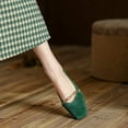 Women Pumps Sheep Suede Leather Shoes for Women Square Toe Chunky Heel