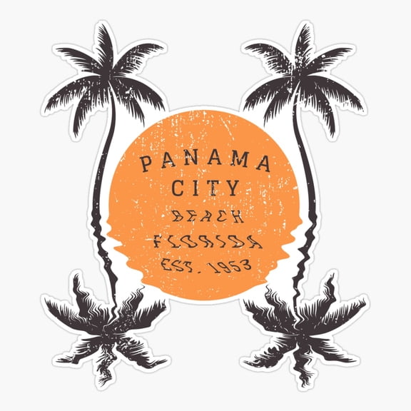 Panama City Beach Palm Tree Sticker