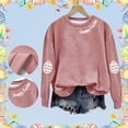 thumbnail image 6 of Sales Today Clearance Oversized Crewneck Sweatshirt Women Women's Happy Easter English Printed Round Neck Long Sleeve Hooded Sweatshirt, 6 of 7