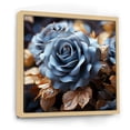 thumbnail image 2 of Designart "Elegant Blue Rose Display III" Roses Floater Framed Wall Art Living Room, 2 of 5