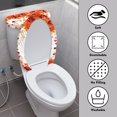 thumbnail image 4 of HELLHERO Maple Leaf Music Toilet Seat Lid Cover Set Holiday Dressing Pack of 2 Easy to Install Stretch Toilet Bowl Cover Fits All Toilet Shapes, 4 of 8