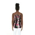 thumbnail image 2 of Hawaii Hangover Women's Hawaiian Spaghetti Strap Top in Pink Black Hibiscus Vine L, 2 of 5