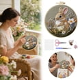 thumbnail image 2 of DIY Punch Needle Kits Cute Rabbit in Flowers Easy for Beginners Punch Needle Embroidery Set with Hoop Stamped Pattern, Scissors for Craft Lovers and Home Decor, 2 of 8