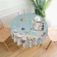 thumbnail image 2 of Starfish on Blue Wooden Board Tablecloth Summer Sea Round Table Cover Washable Table Cloth for Home Kitchen Party Picnic 60 Inch, 2 of 5