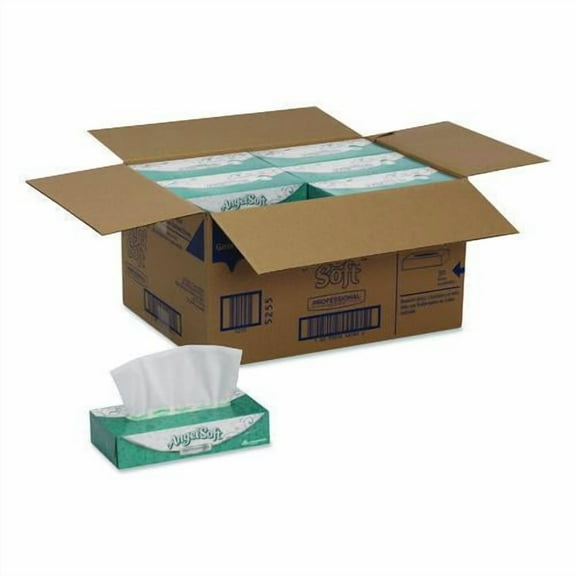Angel Soft ps Premium Facial Tissues in Flat Box, 2-Ply, White, 100 Sheets/Box, 30 Boxes/Carton | Bundle of 2