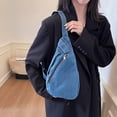 thumbnail image 3 of Crossbody Bag Shoulder Bag Small Messenger Bag Women Denim Minimalist Style Daily Commute Casual Wear with Zipper Closure Multiple Compartments Adjustable Strap, 3 of 8