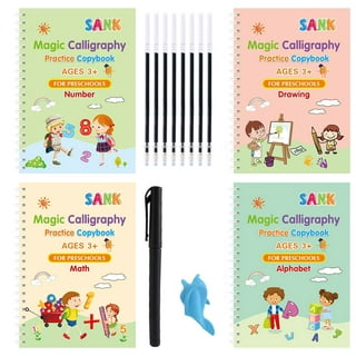  Magic Practice Copybook for Kids, Reusable Grooved Handwriting  Book Practice, Groovd Kids Book Disappearing Ink,Caligraphy Kits Tracing  Books for Kids Ages 3-5（19×13cm） : 藝術、手工藝與縫紉