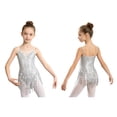 thumbnail image 2 of Aislor Kids Girls Shiny Sequin Latin Jazz Ballet Dance Dress with Tassel Hem Ballroom Party Costume 6-14 Silver 10, 2 of 7