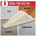 thumbnail image 2 of Super Sliders Jumbo Wedge Doorstop for Heavy Doors, Plastic - Ivory, for Textured Surfaces and Carpets, 6.75" x 4.8" x 0.9", 2 of 5