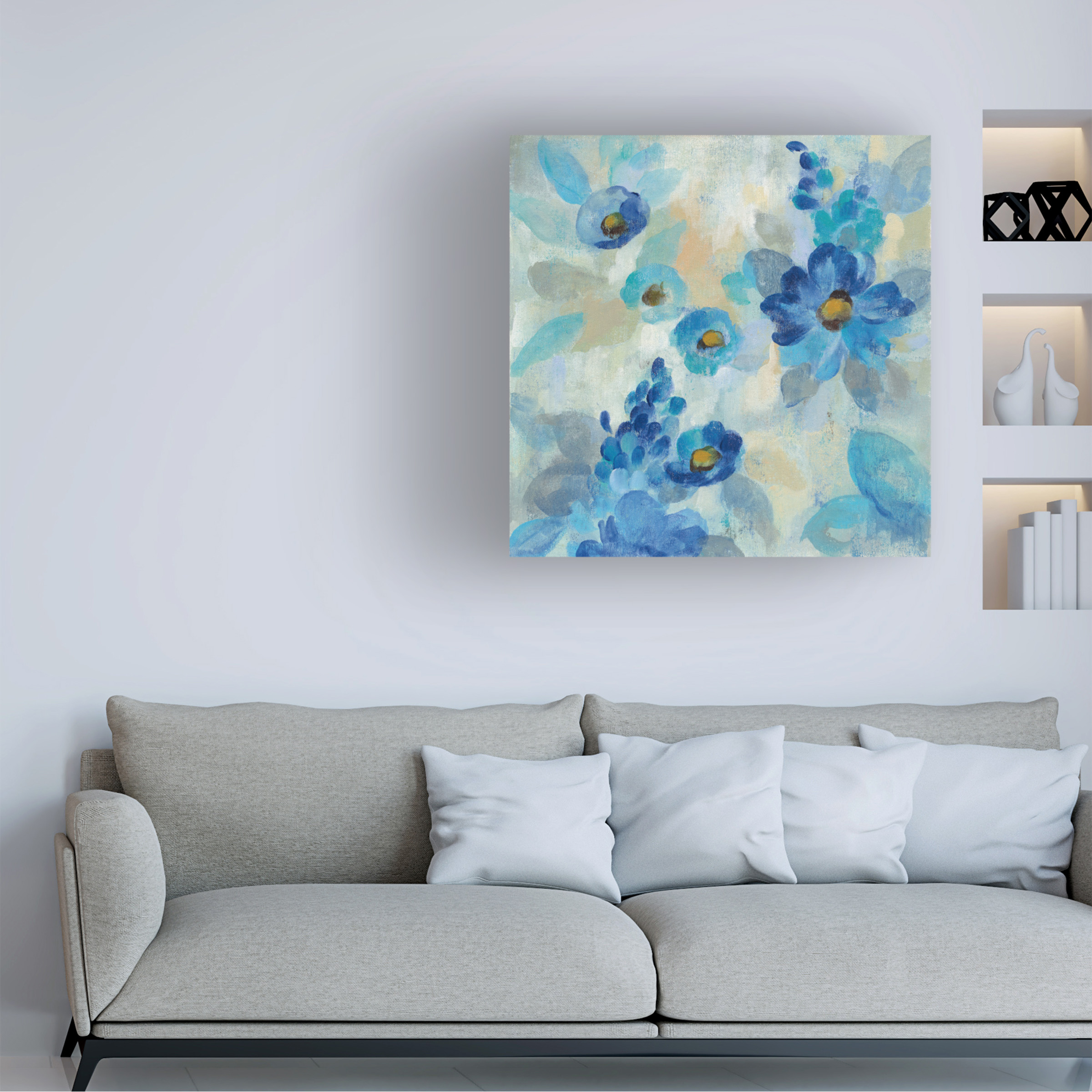 Trademark Fine Art "Blue Flowers Whisper III" Canvas Art by Silvia Vassileva