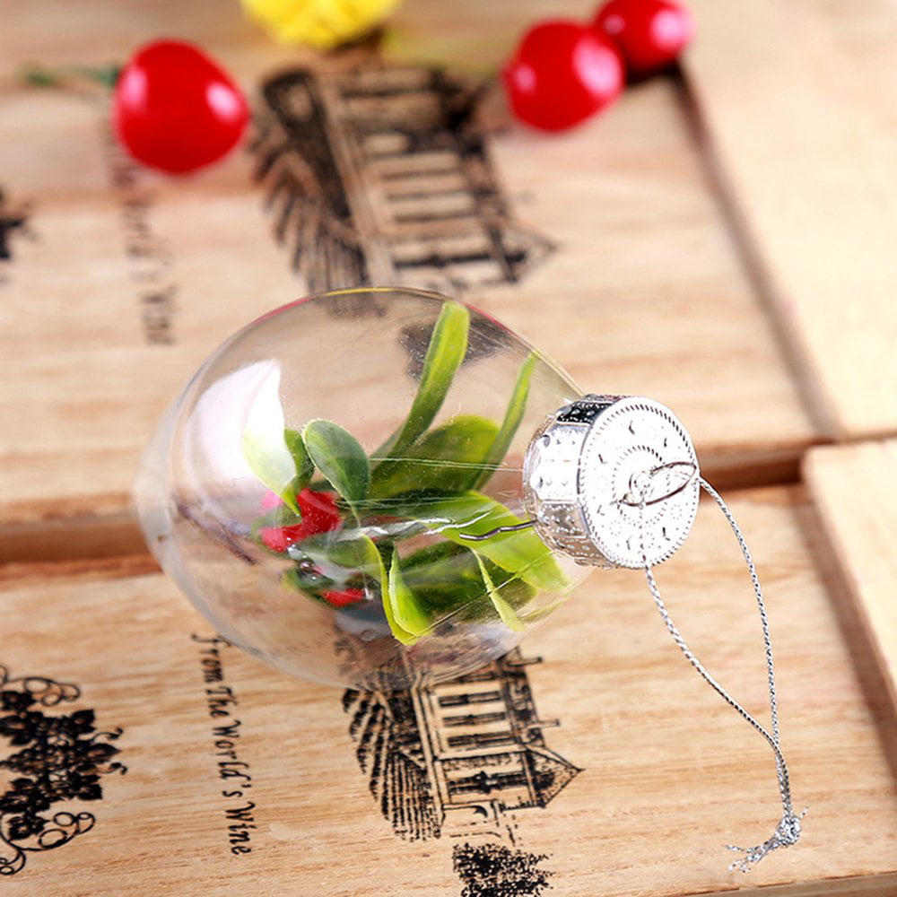 Leoboone Pointed Ends Shape Transparent Christmas Ball Ornament DIY Christmas Tree Ornament Decorations Window Display