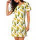 thumbnail image 2 of Fotbe Corn On The Cob Bata de Dormir para Mujer con Estampado, Camisón de Algodón de Manga Corta, Ropa de Dormir Casual, 2 of 6