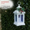 thumbnail image 3 of Alpine Corporation Metal and Glass Lantern with Warm LED Light Faux Candle White, 3 of 12