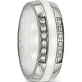 thumbnail image 5 of Stainless Steel Polished White Ceramic Cz Ring (Size 5) Made In China sr562-5, 5 of 5