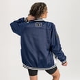 thumbnail image 2 of Women's Gameday Couture Navy North Carolina Tar Heels Oversized Inner Drive Varsity Rhinestone Full-Snap Bomber Jacket, 2 of 5