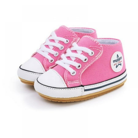

Unisex Baby Boys Girls Sneaker Soft Anti-Slip Sole Newborn Infant First Walkers Canvas Denim Shoes