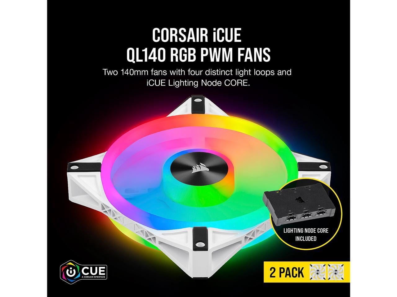 CORSAIR QL Series, iCUE QL140 RGB, 140mm RGB LED PWM White Fan