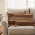 thumbnail image 2 of Retro Wood Grain Brown Pillow Covers 2 Pack Country Rustic Barn Plank Texture Pillowcase Waterproof Outdoor Throw Pillow Cover for Patio Balcony Rectangular Cushion 20”x12”, 2 of 9