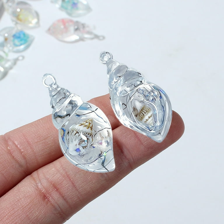 Resin Conch Keychain Charms Glow in The Dark Colorful Mini