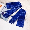 thumbnail image 6 of Yartina Womens Long Opera Party Glove Sequins 28-inch Wedding Party Accessories Sun Protection Gloves Blue One Size, 6 of 7