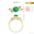 thumbnail image 5 of Angara Natural 1.2 Ct. Emerald with Diamond Three Stone Ring in 14K Yellow Gold for Women (Ring Size: 3.5), 5 of 10