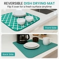 thumbnail image 4 of Bambusi Microfiber Dish Drying Mat for Kitchen Counter, Reversible Dish Drainer Mat, 18 x 14 Inch Teal Green, 4 of 11