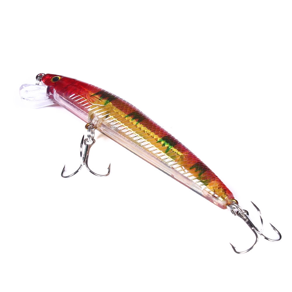 HENGJIA Minnow Bass Fishing Lures, Jerkbait Lure Set Hard Baits Crankbait for Catfish Trout Walleye Fishing Bait 12Pcs/kit, 3.74in/0.3oz
