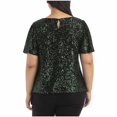 thumbnail image 2 of Hilary Radley Womens Short Sleeve Sequin Top Size: M, Color: Forest Green, 2 of 3
