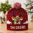 thumbnail image 1 of Gorro de punto con luz Led navideña para otoño e invierno, gorro de lana cálido para fiesta con bola para adultos, 1 of 1