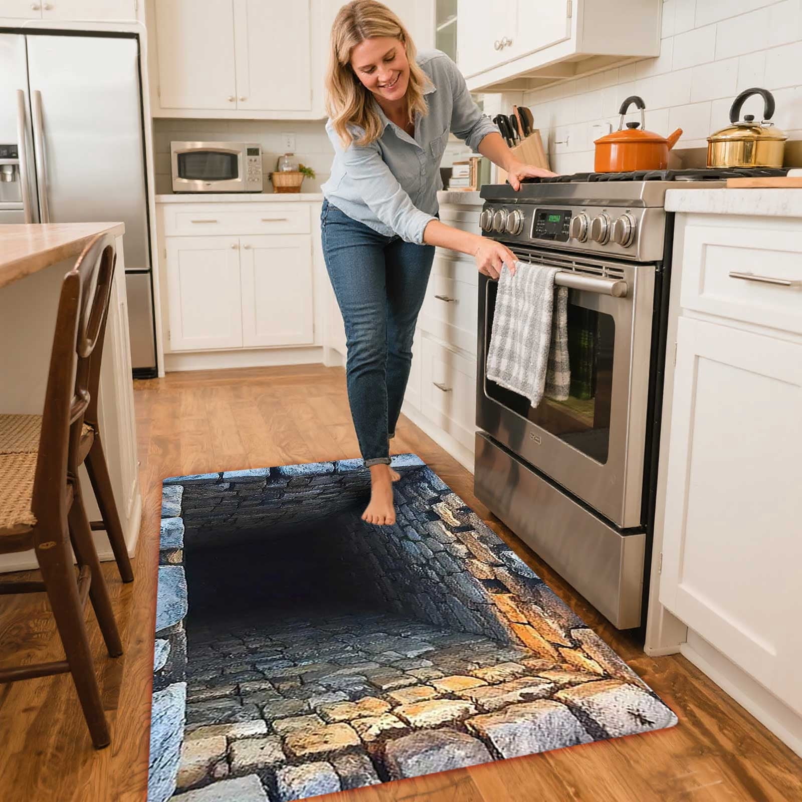 3D Optical Illusion Doormat, All-Weather Front Door Mat for Indoor & Outdoor Use, Non- Entrance Rug for Patio, Porch, and Entryway - Easy to Clean Floor Carpet Decor