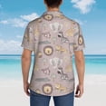 thumbnail image 4 of Honeii Safari Animals Print Men’s Hawaiian Shirt,Classic Button-Down Short Sleeve Shirt, for Beach, Vacation, and Outdoor Activities,Large, 4 of 7