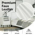 thumbnail image 3 of vidaXL Upholstered Bed Frame with Slats, No Boxspring Needed, White Faux Leather Twin Bed, 3 of 8