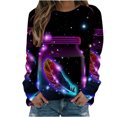 thumbnail image 1 of Puntoco - Camiseta estampada para mujer, blusa de manga larga, cuello redondo, tops casuales, sudadera Puntoco Puntoco-3280, 1 of 3