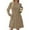 Khaki, variant on Long Sleeve Dress for Women Pleated Crew Neck Casual Babydoll Sweater Dress with Pockets Fall Outfits Fashion