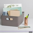 thumbnail image 4 of Superio 15L Medium Ribbed Storage Bin- Plastic Storage Bin (4 Pack, Taupe), 4 of 6